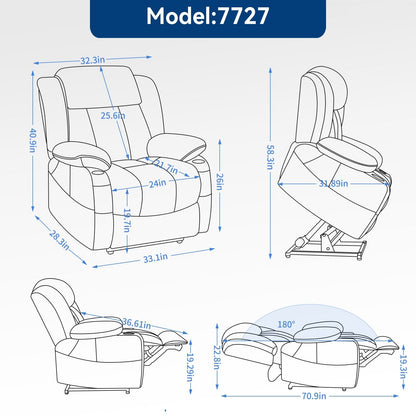 Leatheraire Power Lift Recliner Chair