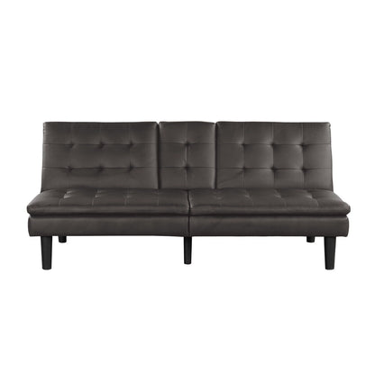 Leatherette Futon Sofa Bed with with Cupholder and USB