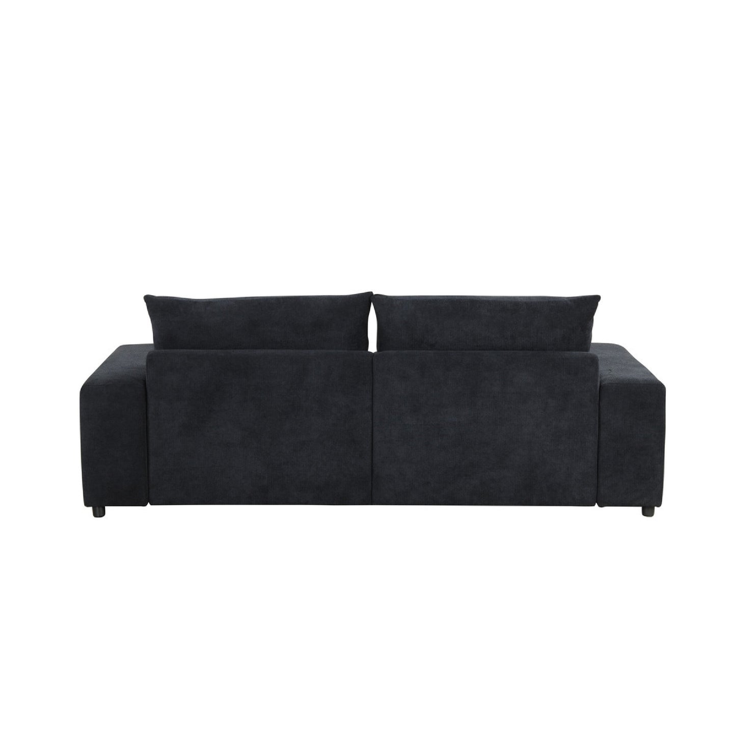 Leena Oversized Sleeper Sofa with 2 Throw Pillow, Black Fabric 88 Inch