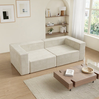 Left Armrest Corduroy Compression Sofa