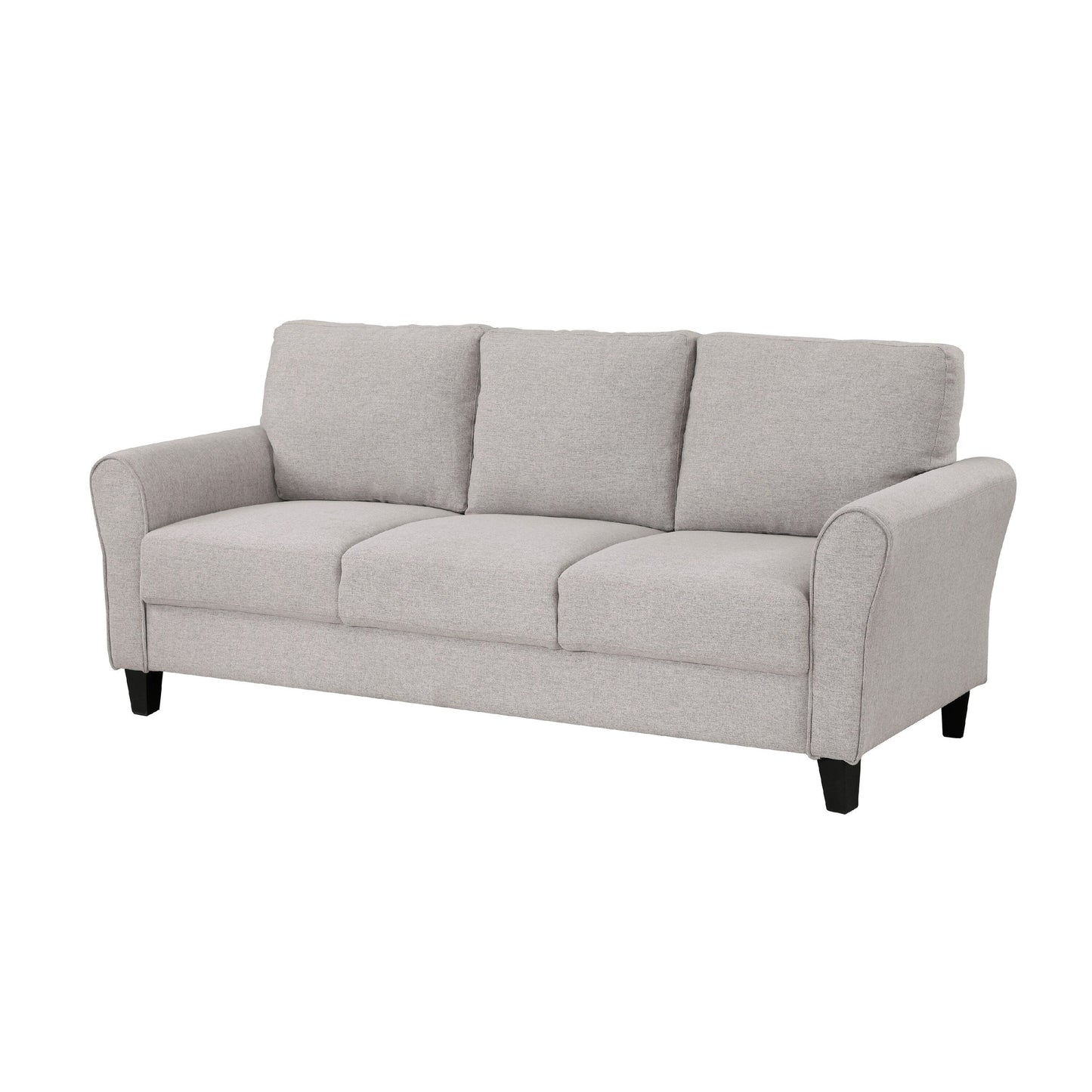 Leroi Sofa, 81 Inch, Gray Fabric and Round Flared Armrests