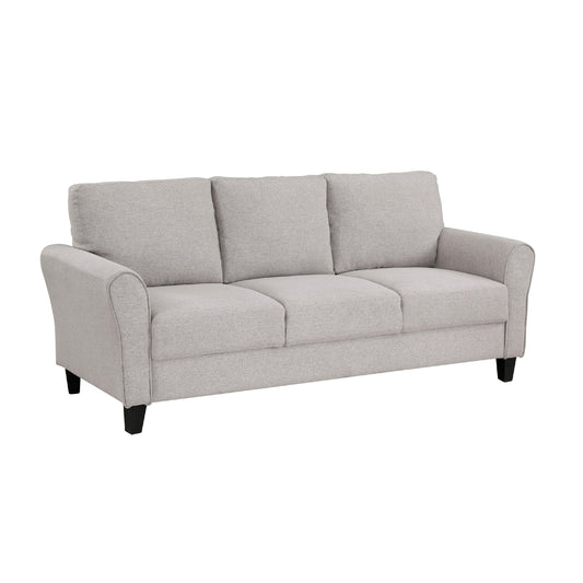 Leroi Sofa, 81 Inch, Gray Fabric and Round Flared Armrests
