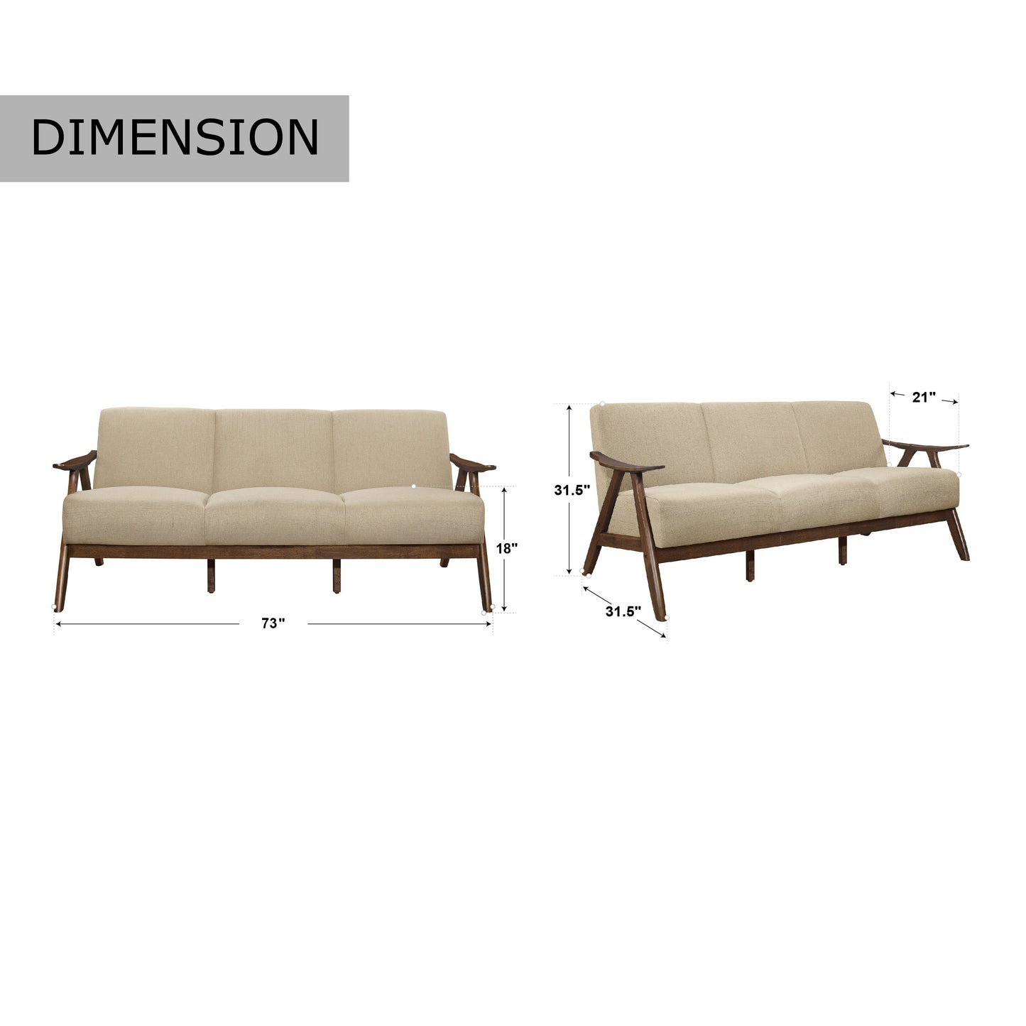 Levine Retro Living Room Sofa