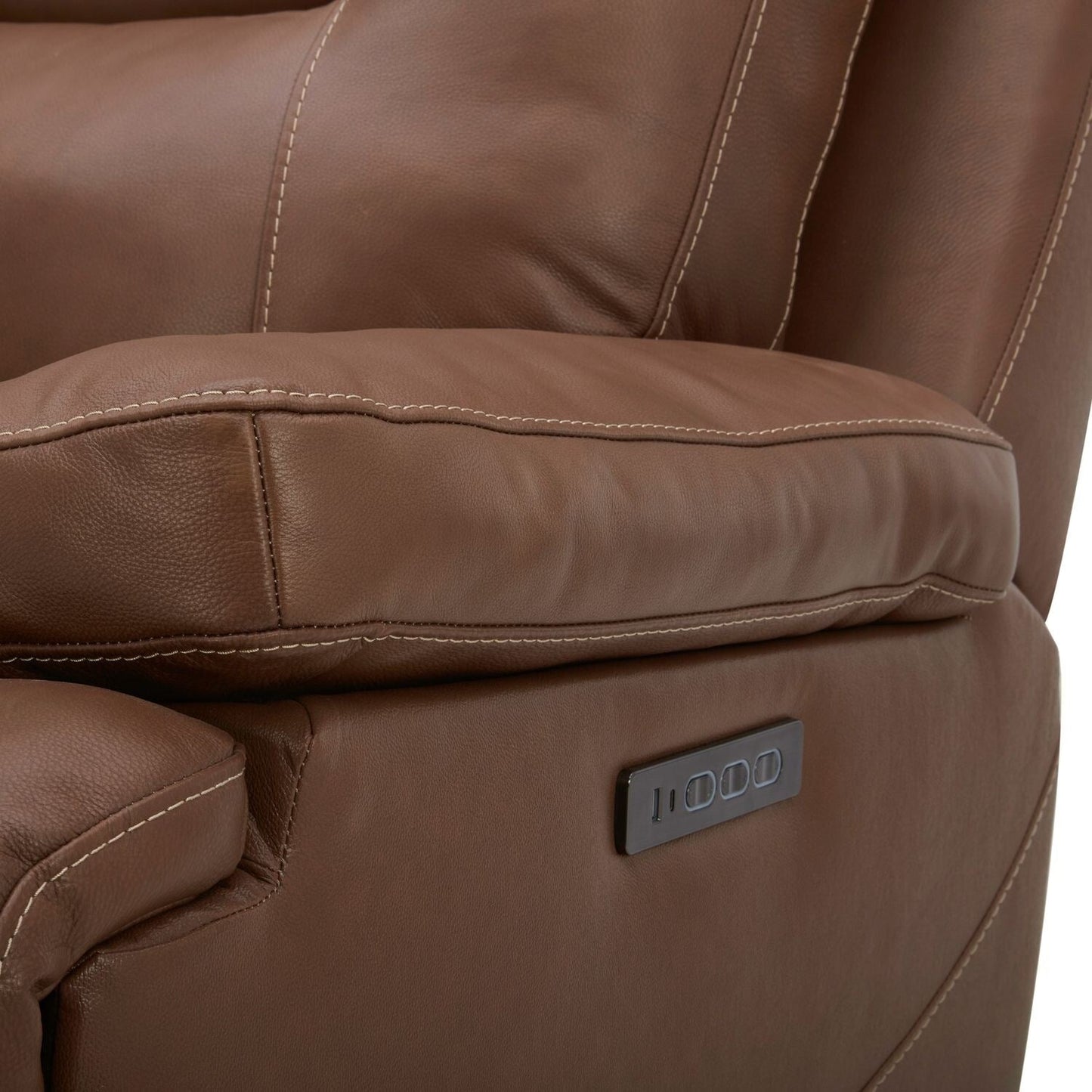 Liberty Furniture Cameron Power Reclining Sofa Brown Leather - Width 89 x Depth 39 x Height 41