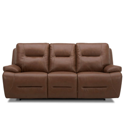 Liberty Furniture Cameron Power Reclining Sofa Brown Leather - Width 89 x Depth 39 x Height 41