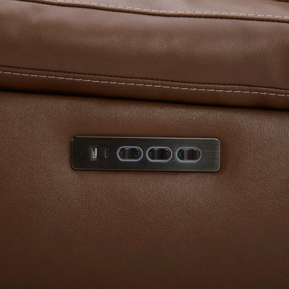 Liberty Furniture Cameron Power Reclining Sofa Brown Leather - Width 89 x Depth 39 x Height 41