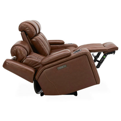 Liberty Furniture Caswell Power Sofa Chestnut Leather - Width 91 x Depthc40 x Height 42