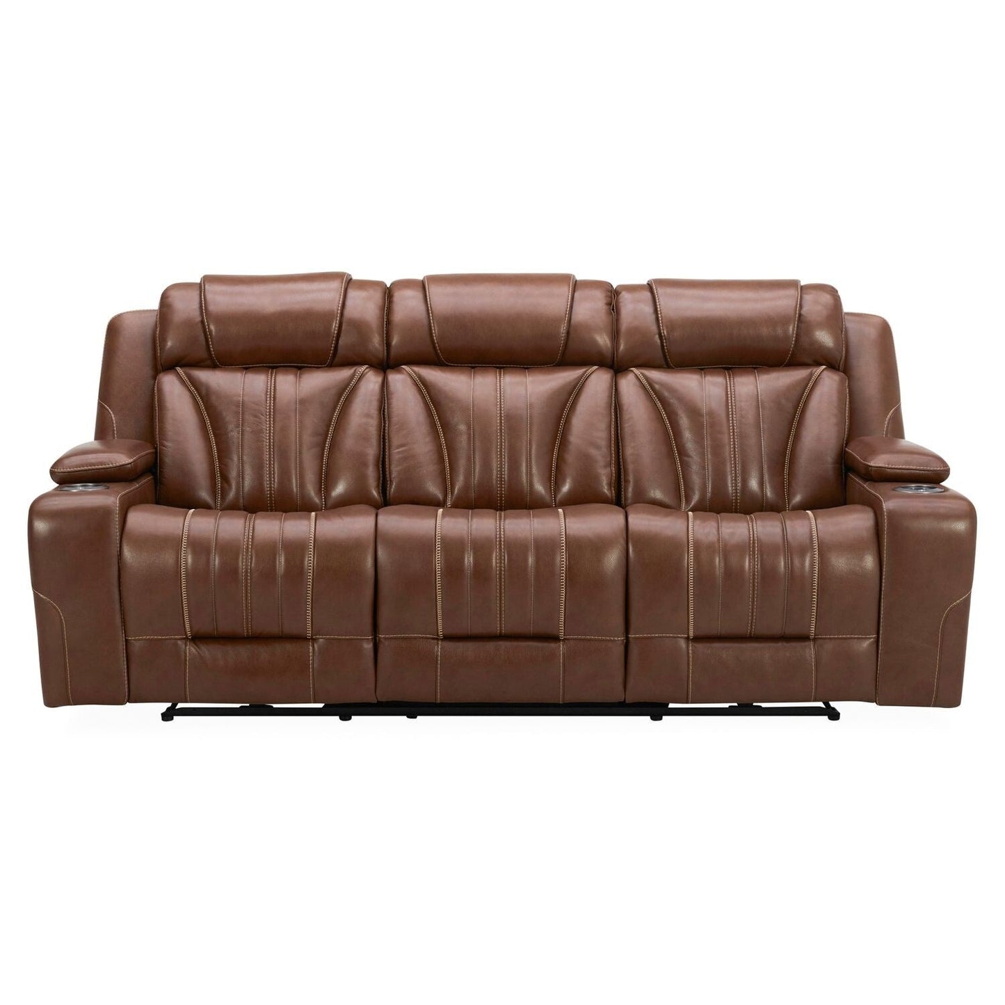 Liberty Furniture Caswell Power Sofa Chestnut Leather - Width 91 x Depthc40 x Height 42