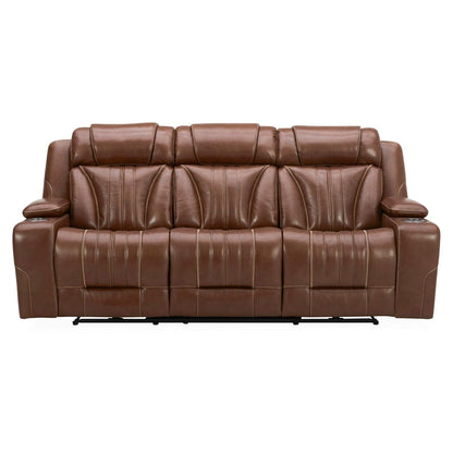Liberty Furniture Caswell Power Sofa Chestnut Leather - Width 91 x Depthc40 x Height 42