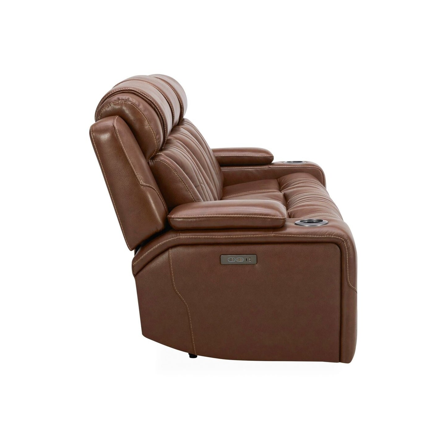 Liberty Furniture Caswell Power Sofa Chestnut Leather - Width 91 x Depthc40 x Height 42