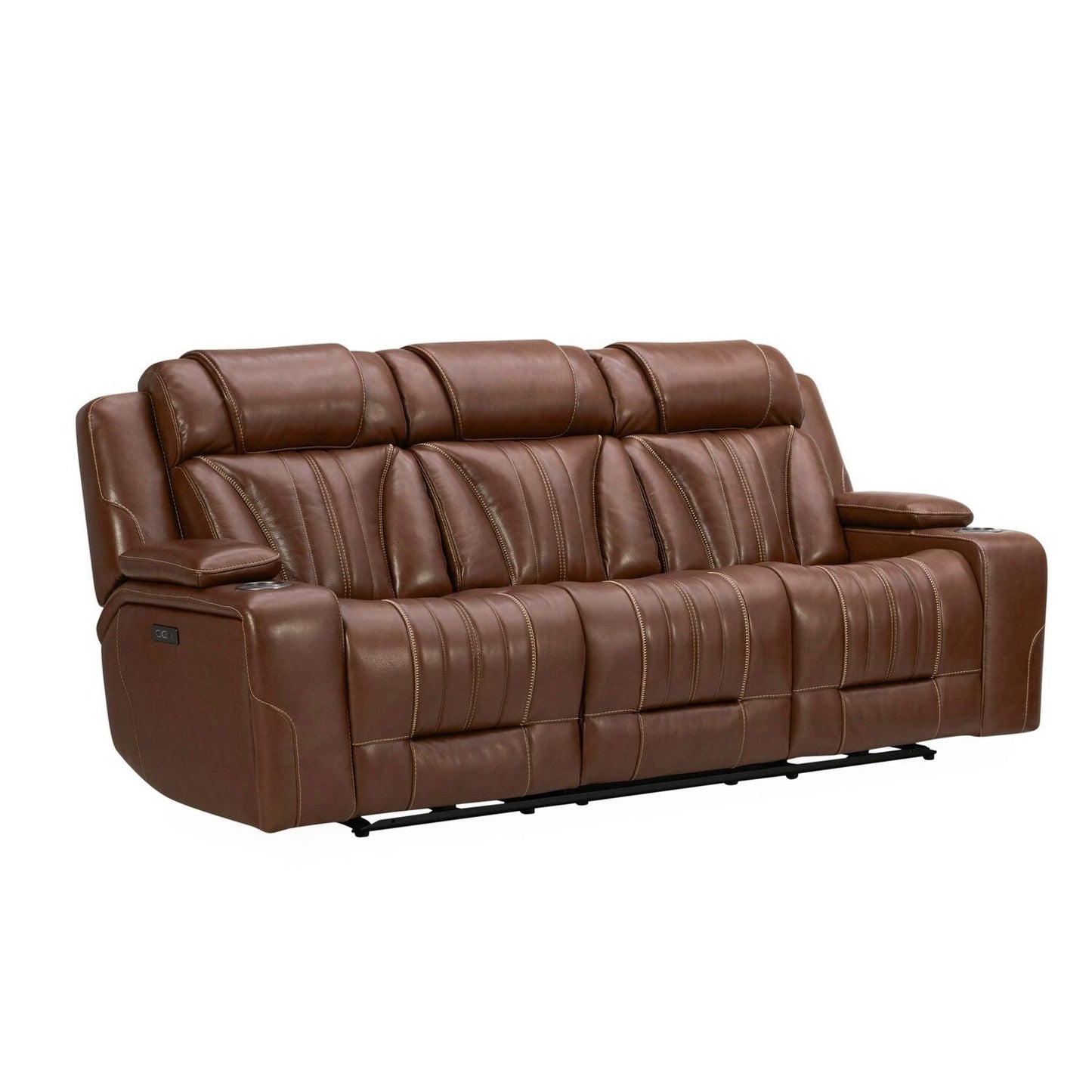 Liberty Furniture Caswell Power Sofa Chestnut Leather - Width 91 x Depthc40 x Height 42