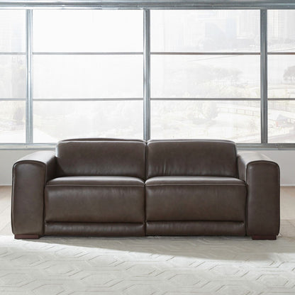 Liberty Furniture Deacon Power Reclining Sofa Charcoal Leather - Width 88 x Depth 41 x Height 31