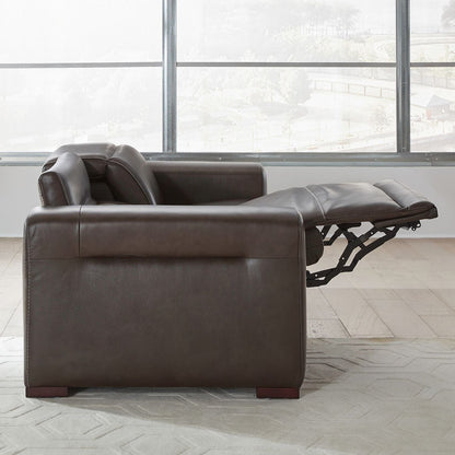 Liberty Furniture Deacon Power Reclining Sofa Charcoal Leather - Width 88 x Depth 41 x Height 31