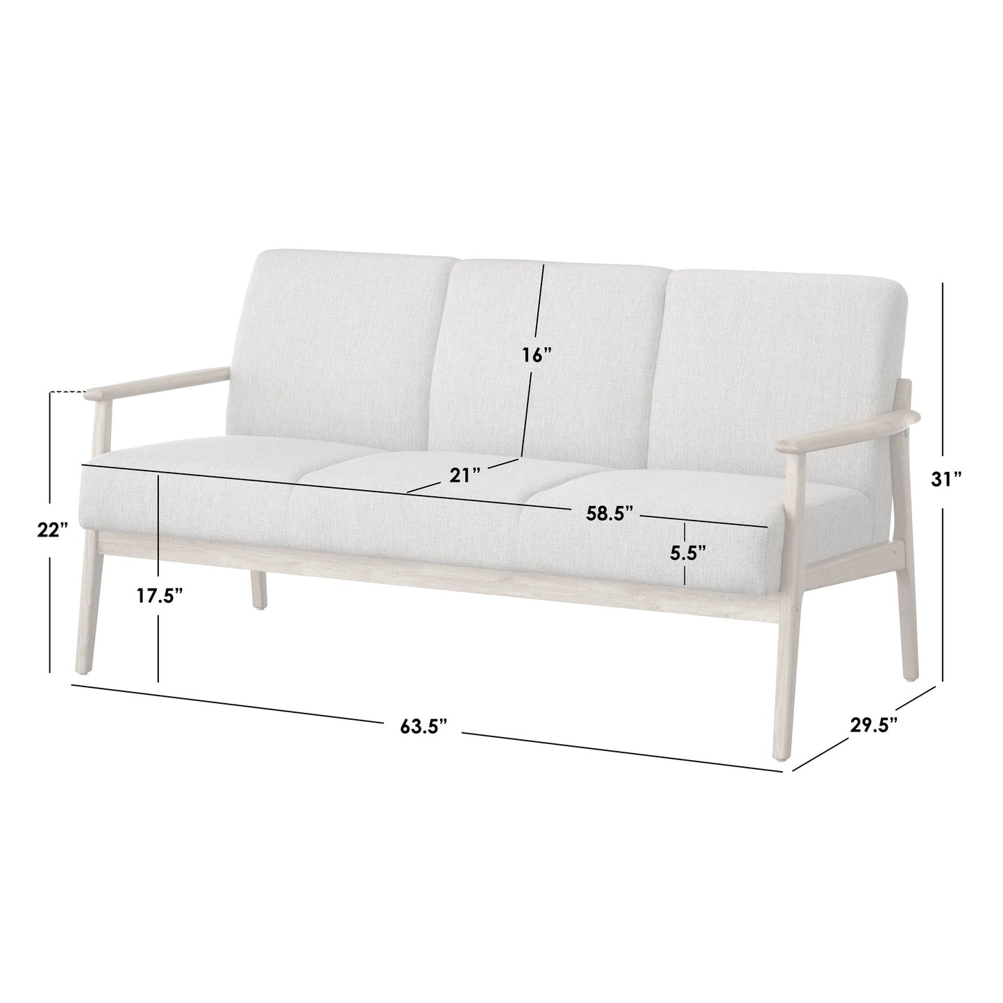 Lifestorey Beaumont Solid Wood Sofa