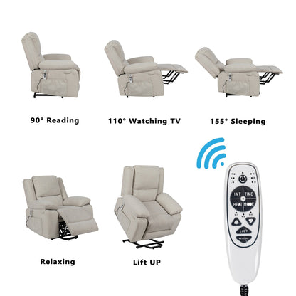 Lift Recliner Chair with Massage/Heat - 300lb Capacity? 8-Point Vibration, Zero Gravity Position and Remote Contro