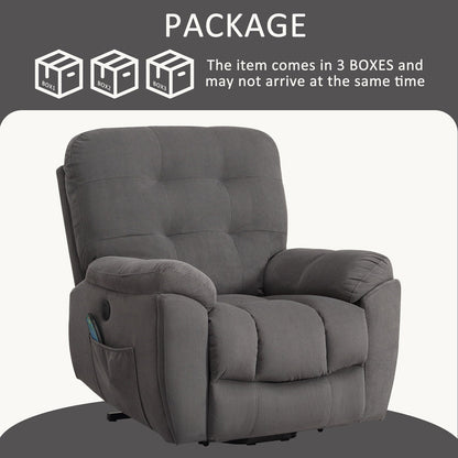 Lift Recliner with Vibration Massage, Heating, USB Port, Hidden Cup Holders, and Adjustable Recline Features