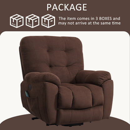 Lift Recliner with Vibration Massage, Heating, USB Port, Hidden Cup Holders, and Adjustable Recline Features