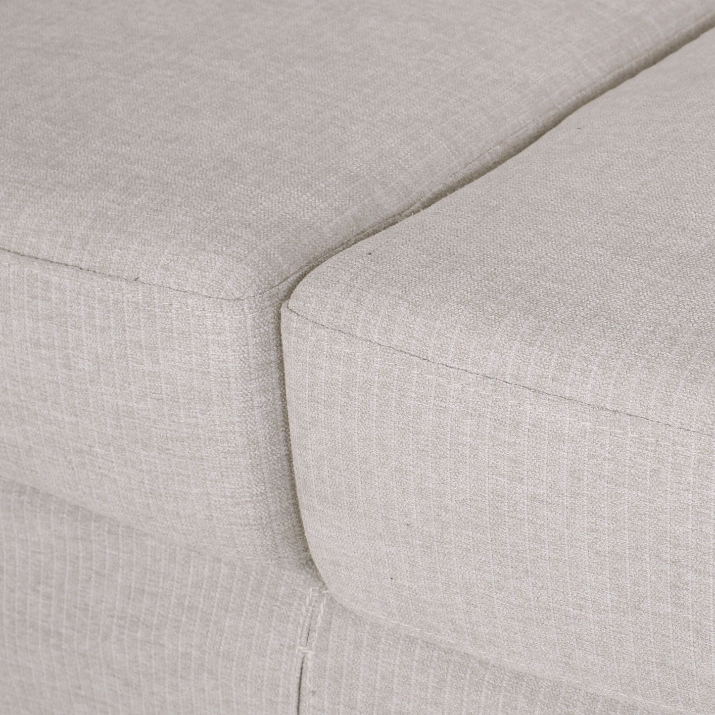 Light Beige Striped Fabric 3-seater Sofa with Recessed Arms