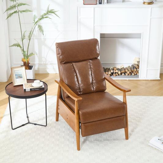 Light Brown 26.38 Adjustable Chaise Lounge Chair