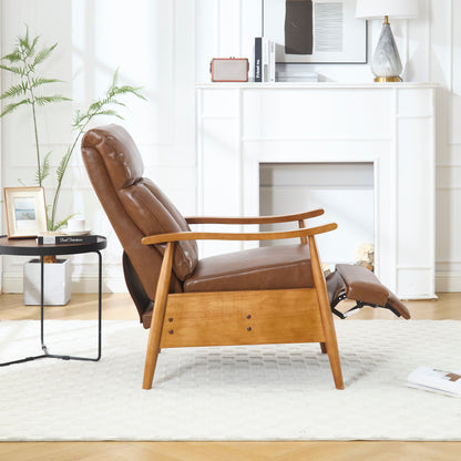 Light Brown 26.38 Adjustable Chaise Lounge Chair