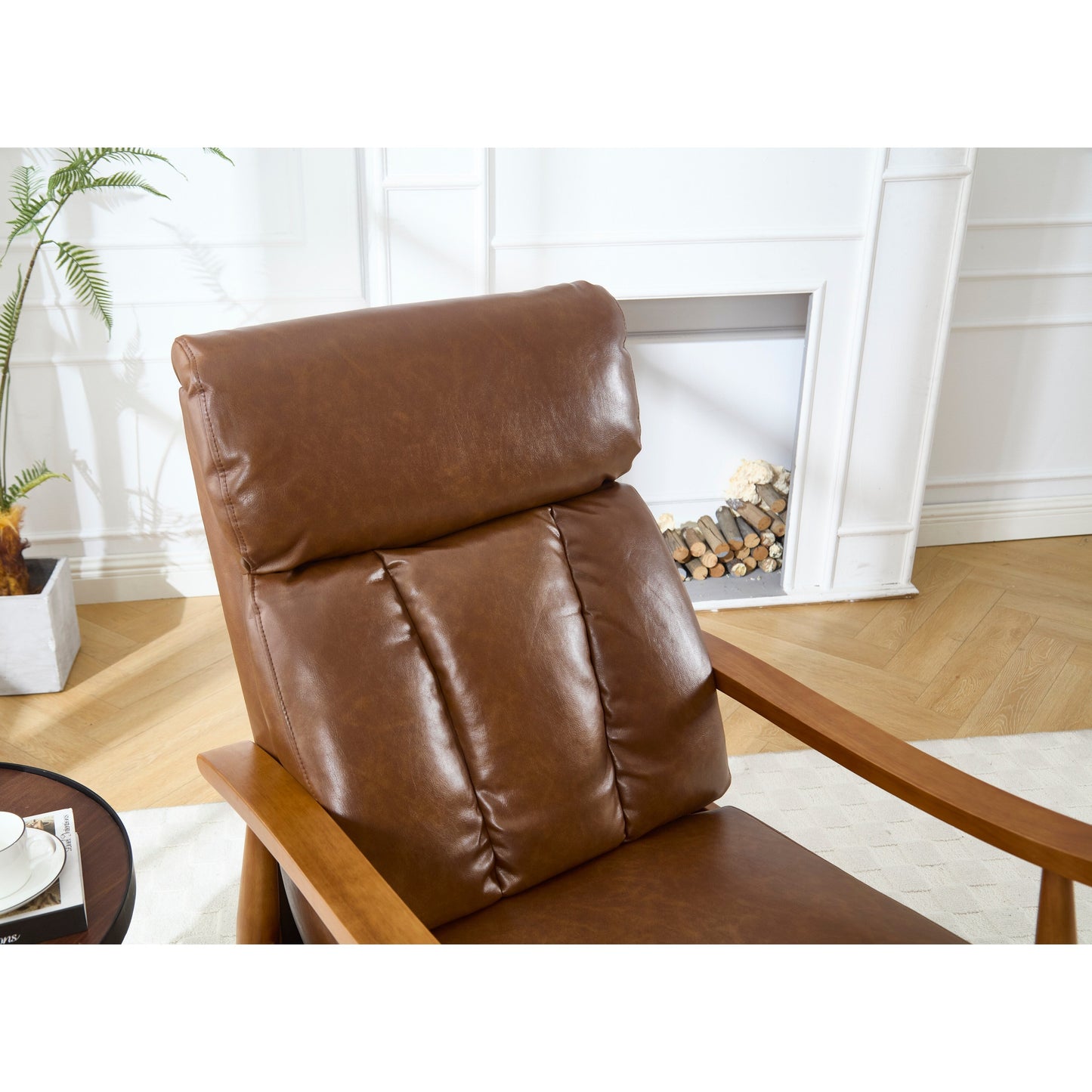 Light Brown 26.38 Adjustable Chaise Lounge Chair