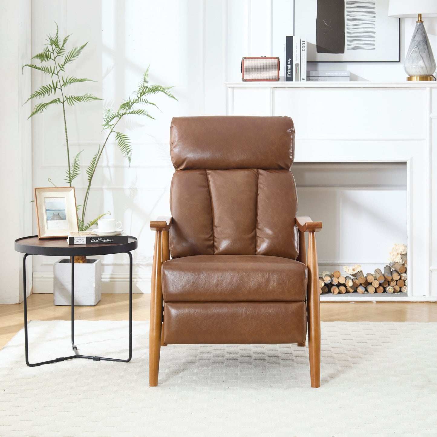 Light Brown 26.38 Adjustable Chaise Lounge Chair