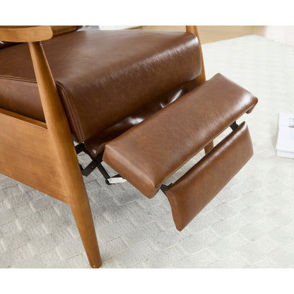 Light Brown 26.38 Adjustable Chaise Lounge Chair