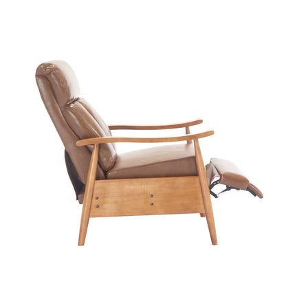 Light Brown 26.38 Adjustable Chaise Lounge Chair