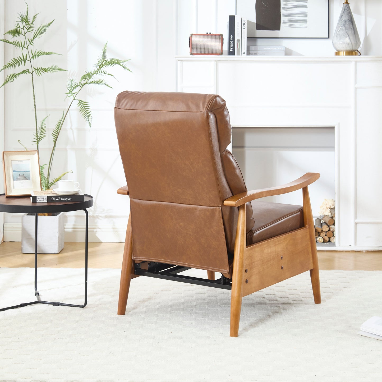 Light Brown 26.38 Adjustable Chaise Lounge Chair