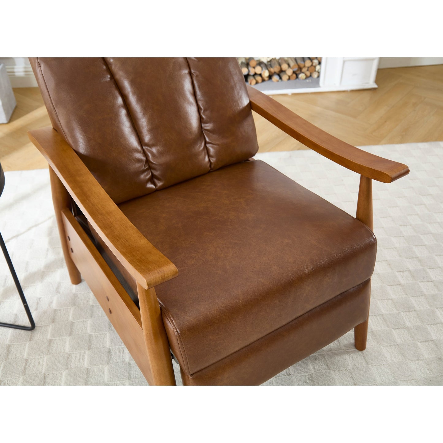 Light Brown 26.38 Adjustable Chaise Lounge Chair