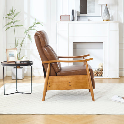 Light Brown 26.38 Adjustable Chaise Lounge Chair