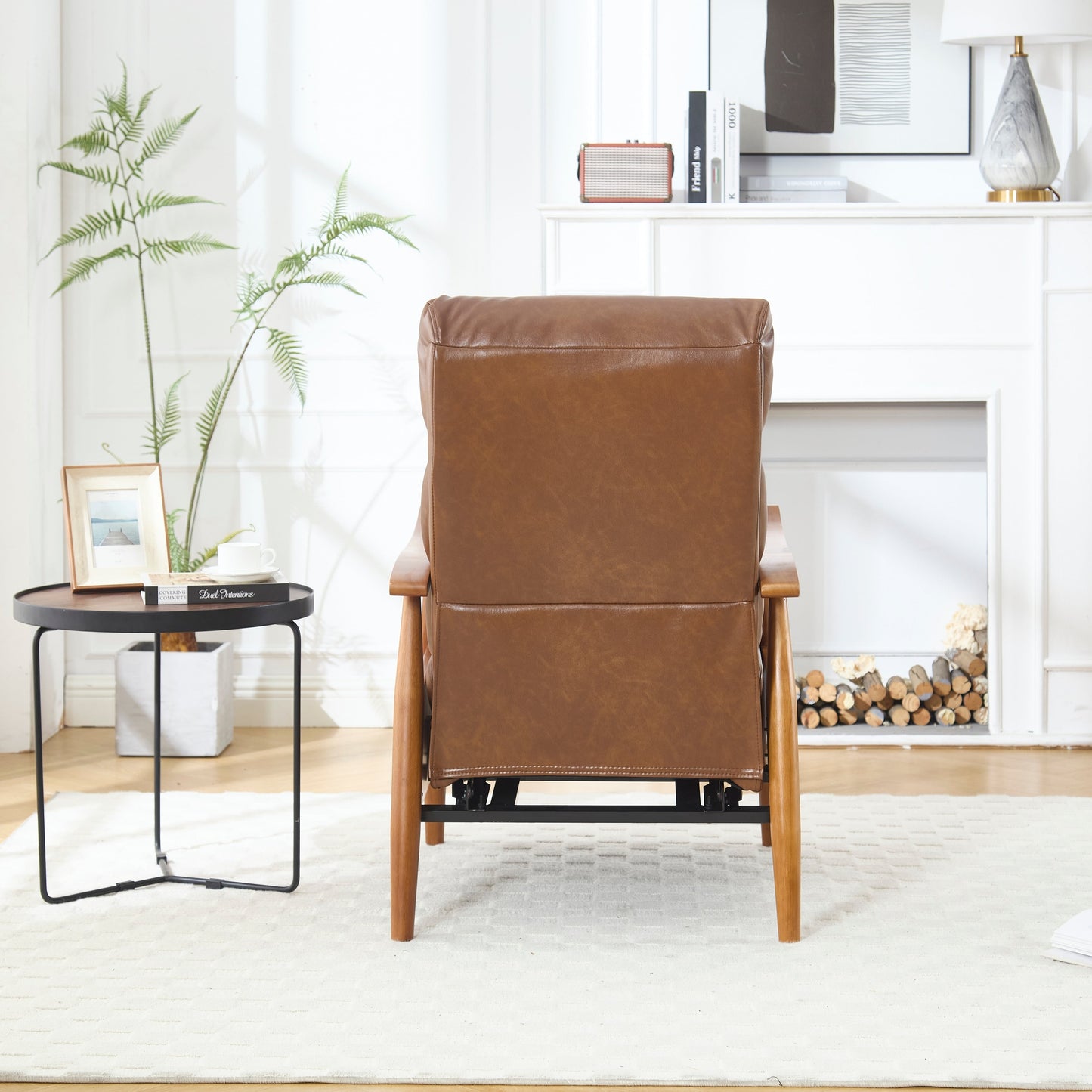 Light Brown 26.38 Adjustable Chaise Lounge Chair