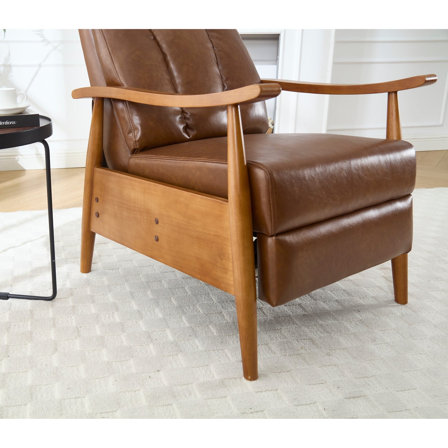 Light Brown 26.38 Adjustable Chaise Lounge Chair