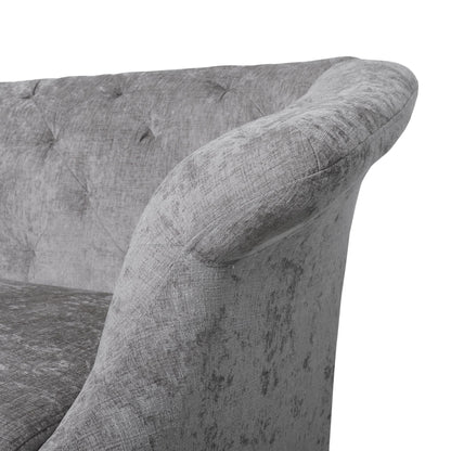 Light Grey 75 Velvet Loveseat Flared Arms Tufted Sofa with Deep Seat and Wood Legs for Living Room