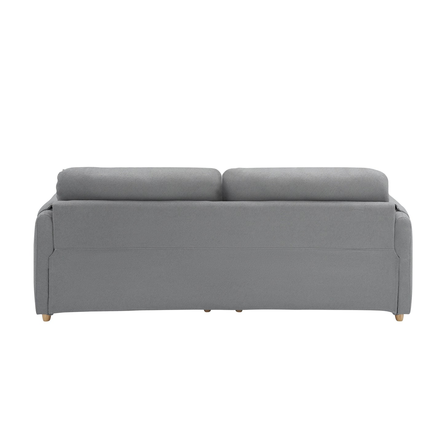 Light Grey 79.50 Teddy Fabric Upholstered 3-seater Storage Sofa with Hidden Seat Storage for Living Room