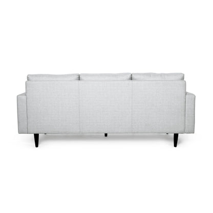 Light Grey Button Tufted 3-seater Sofa with Birch Wood Legs