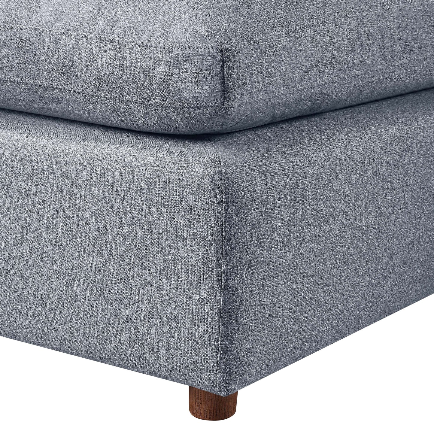 Linen 4-Seat Modular Sectional Sofa with Pillows