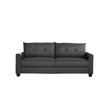 Linen Fabric Upholstered Sofa with Tufted Cushions - 30.71 x 81.10 x 32.28