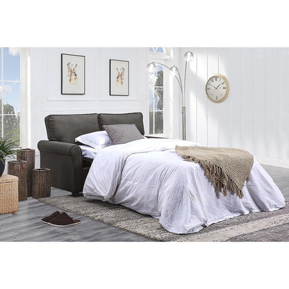 Linen Loveseat Sofa Bed with Memory Foam Mattress