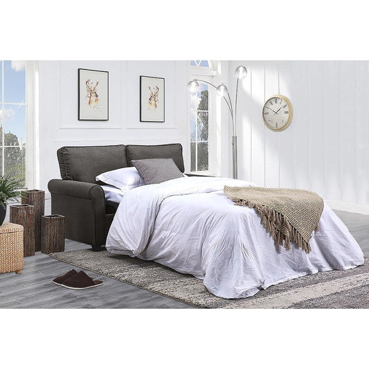 Linen Loveseat Sofa Bed with Memory Foam Mattress