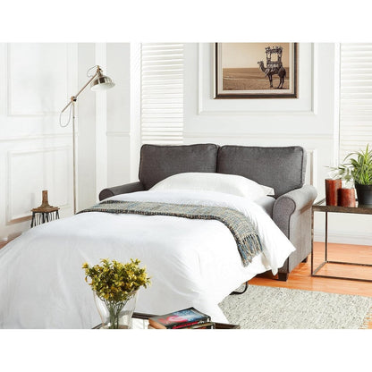 Linen Loveseat Sofa Bed with Memory Foam Mattress
