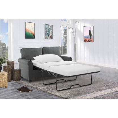 Linen Loveseat Sofa Bed with Memory Foam Mattress