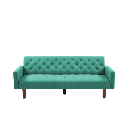Linen Loveseat Sofa Bed with Wood Frame