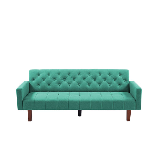 Linen Loveseat Sofa Bed with Wood Frame