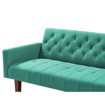 Linen Loveseat Sofa Bed with Wood Frame