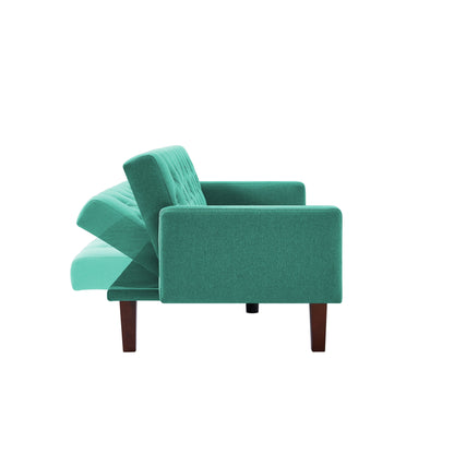 Linen Loveseat Sofa Bed with Wood Frame