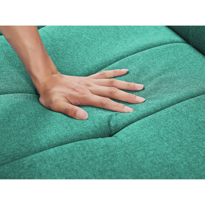 Linen Loveseat Sofa Bed with Wood Frame