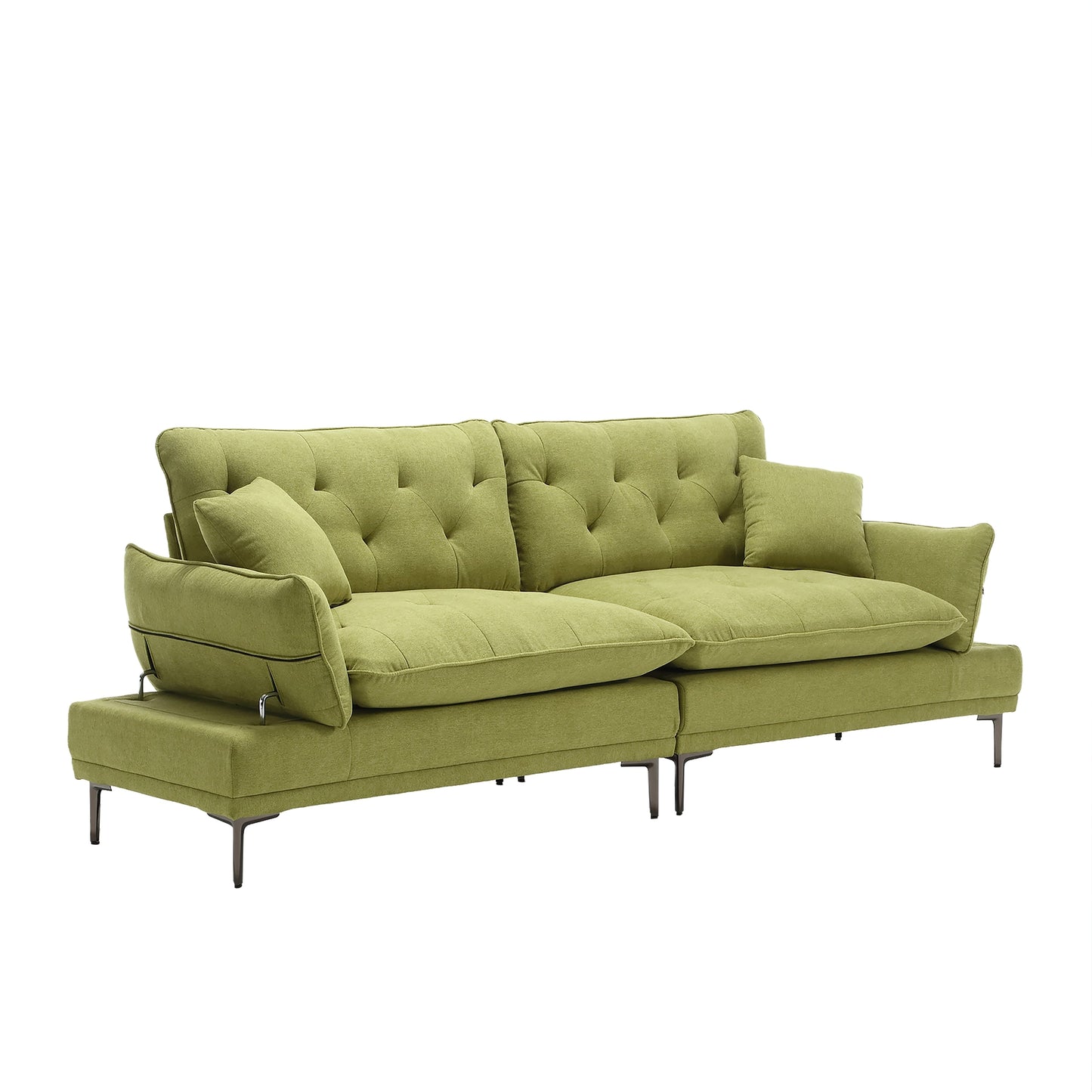 Linen Loveseat Sofa with Adjustable Armrests