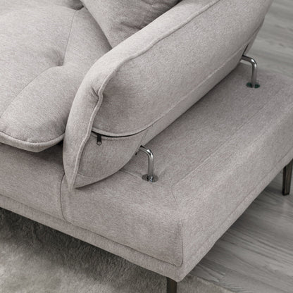 Linen Loveseat Sofa with Adjustable Armrests