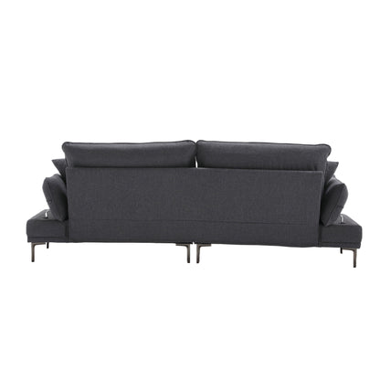 Linen Loveseat Sofa with Adjustable Armrests
